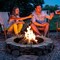 Black Carbon Steel Fire Pit with Swivel Grate and Outdoor Use